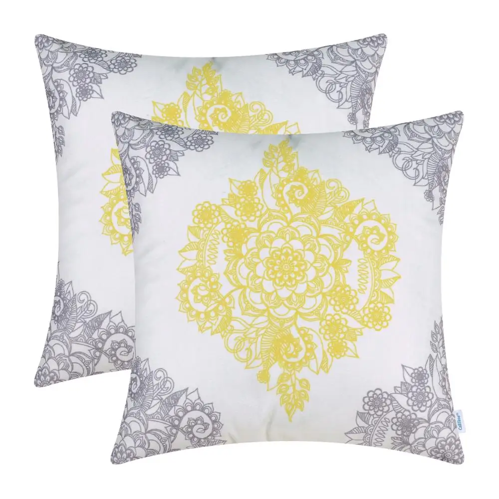 Набор из 2 чехлов для подушек CaliTime с ручной росписью винтажная Мандала цветочным