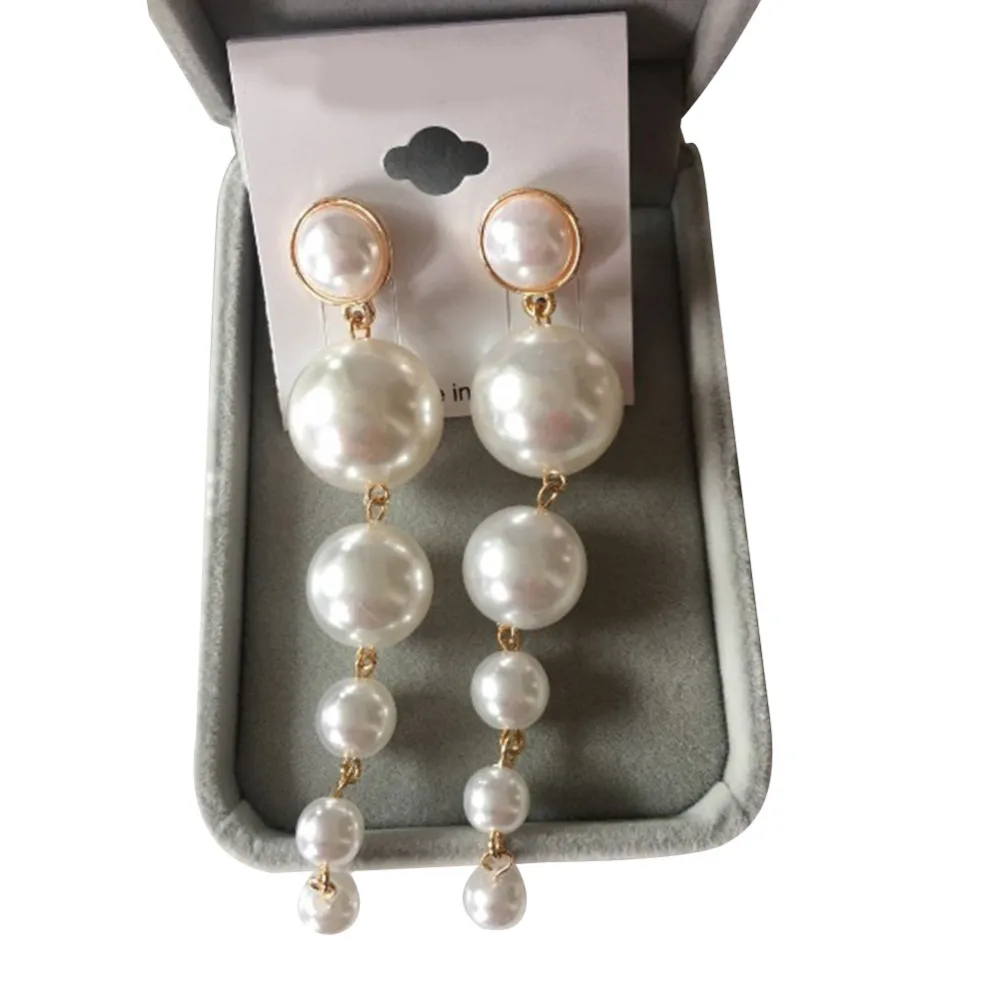 Новый Серьги с жемчугом личности простой Размеры искусственный дикий Trend