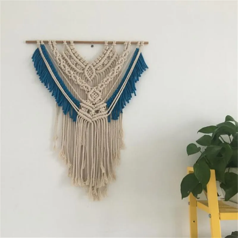 Handmade Bohemian Macrame Wall Hanging Cotton Rope Knitting Banner Tapestry Home Wedding Decoration | Дом и сад