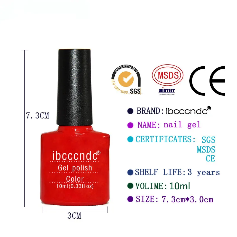10 шт./лот Ibcccndc мл УФ-гель для ногтей долговечный замачиваемый светодиодный лак
