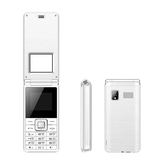 WHITE SERVO флип-телефон 1,7" Spreadtrum6533 Dual SIM мобильный телефон GSM Вибрация снаружи FM радио раскладушка мобильный телефон - Цвет: WHITE