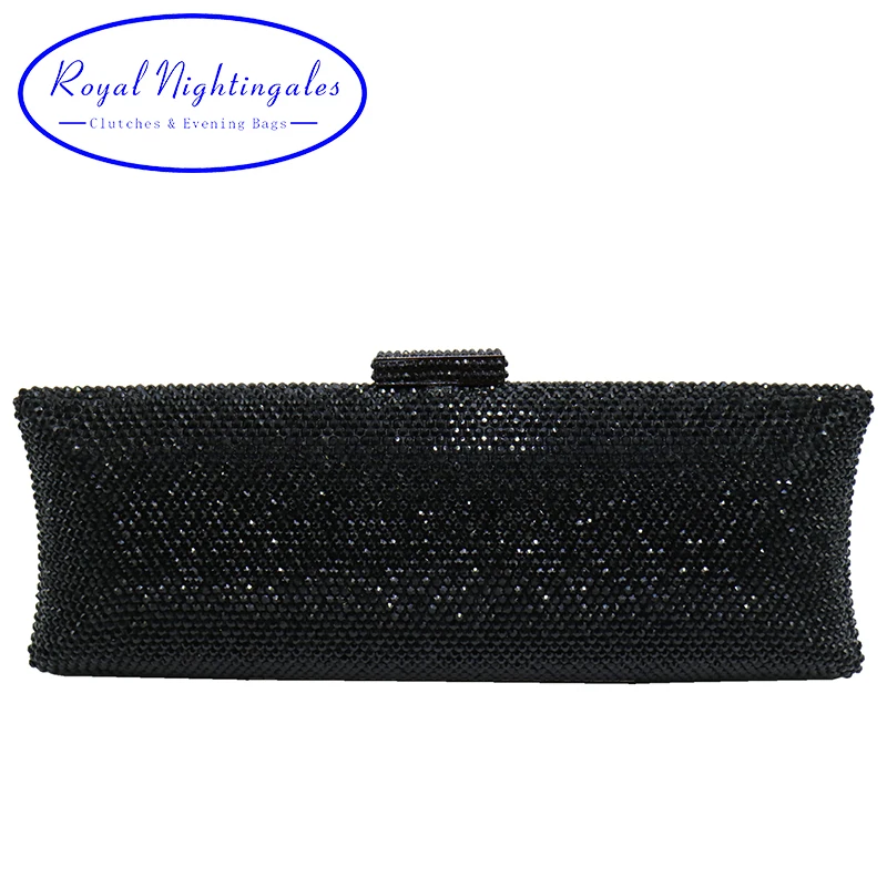 Роскошный черный кошелек клатч с кристаллами и вечерние сумки для свадебной