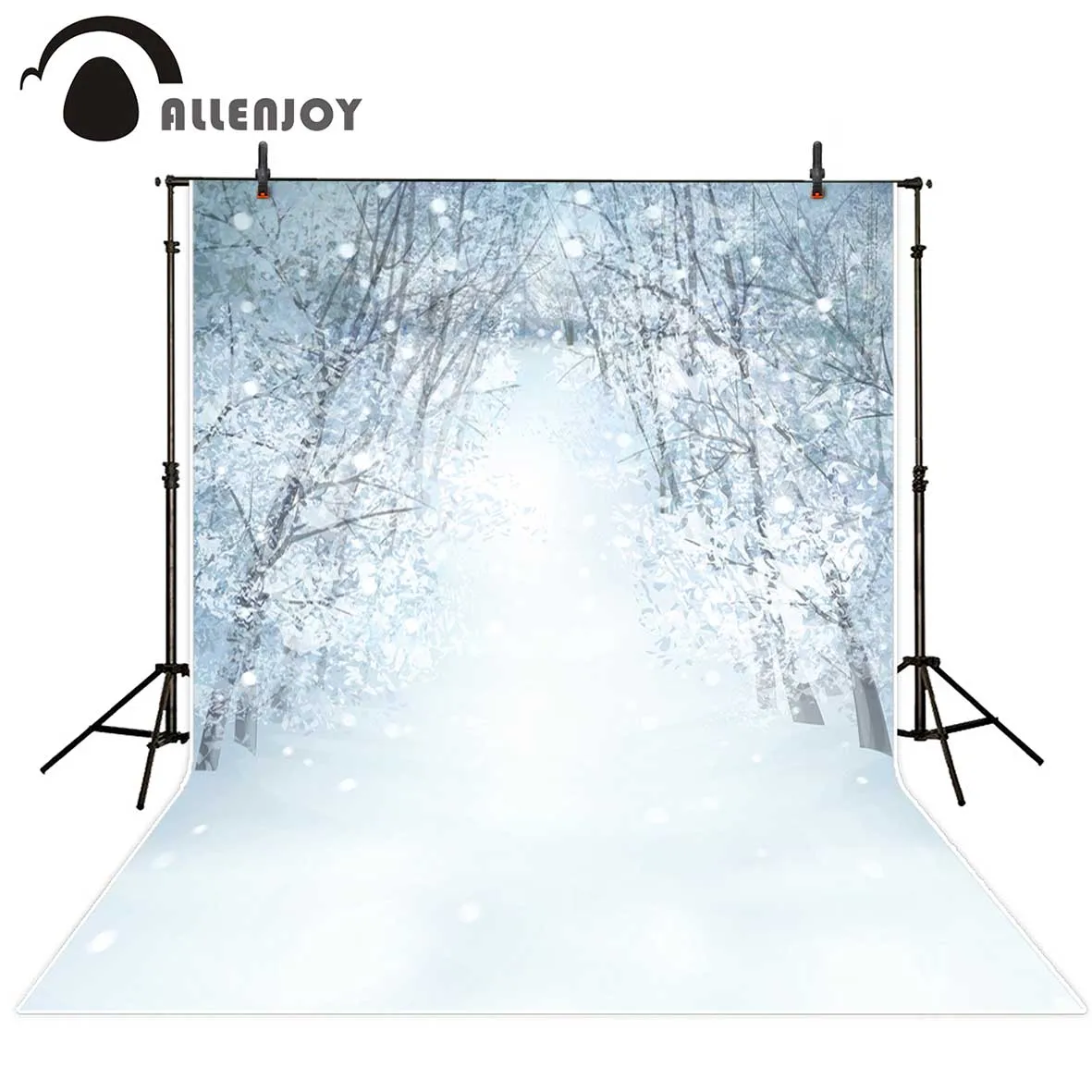 Allenjoy photography backdrop Winter snow forest white wonderland Christmas photocall photo studio background exclduing stand |