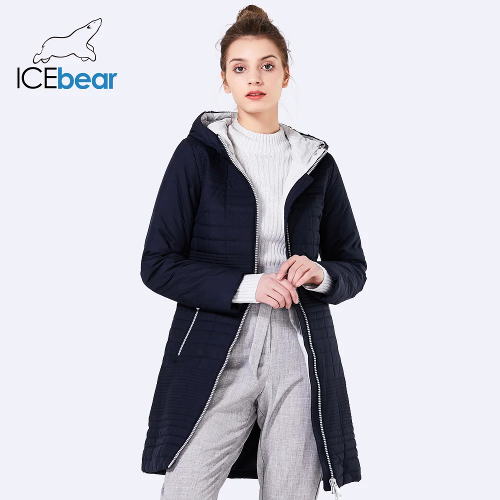 15425 ICEbear осень длинные Хлопковые женские пальто с капюшоном модные женские пуховики парки для женщин 17G292D - Цвет: 15425