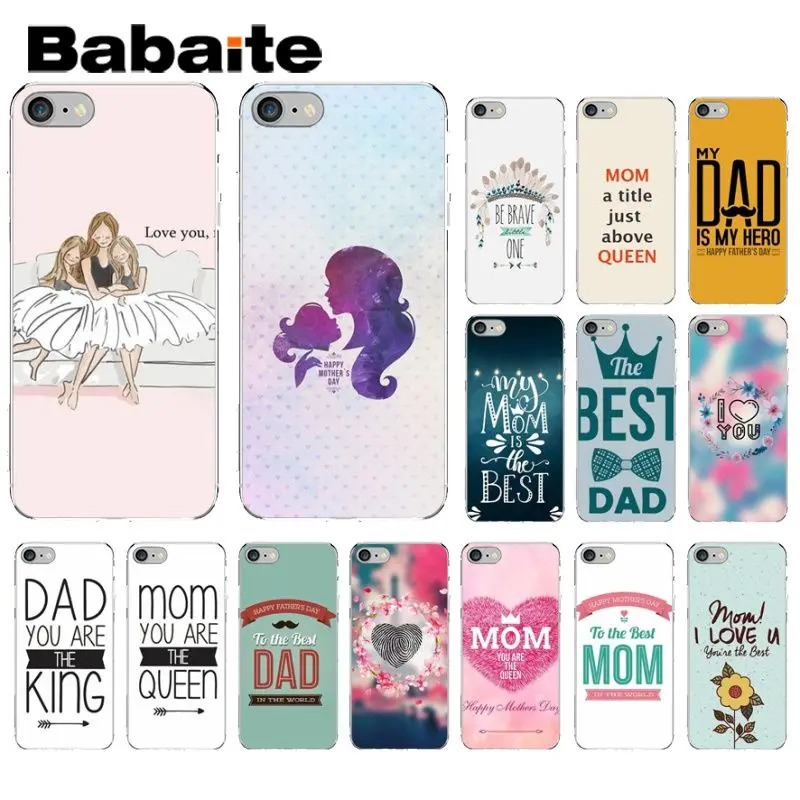 Чехол для телефона с принтом Babaite I Love My Mom And Dad Apple iPhone 8 7 6 6S Plus X XS MAX 5 5S SE XR |