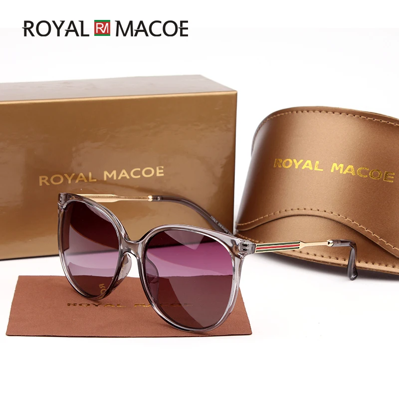 Солнцезащитные очки кошачий глаз от ROYAL MACOE 2019 новый дизайн полосатая оправа