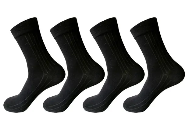 black 4 пары set Бренд silver хлопок Носки elite men запаха Носки одноцветное Эксклюзивное Платье calcetines hombre Белый Черный socs - Цвет: black