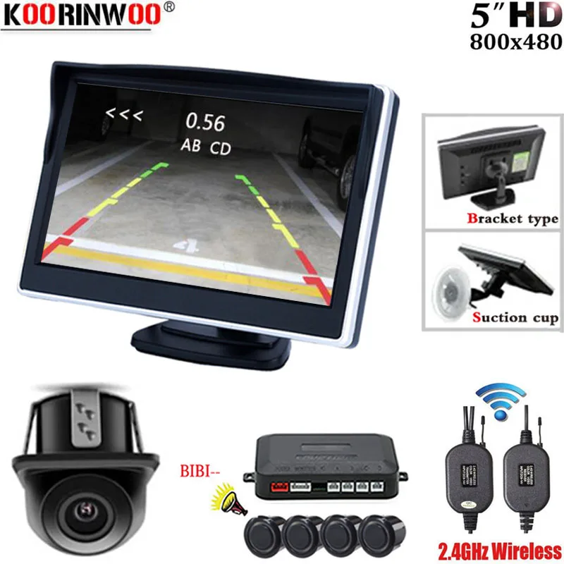 Беспроводной комплект автомобильных датчиков парковки Koorinwoo 2 4G 4 радара дисплей