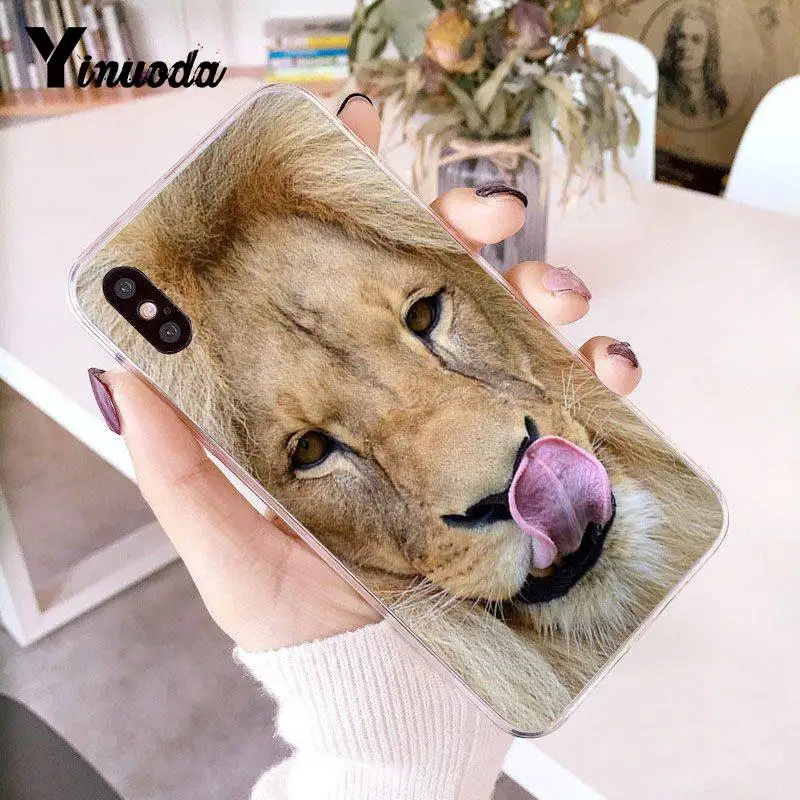 Yinuoda для iPhone 7 6 X Чехол животные Лев Coque Shell Роскошный чехол для телефона для iPhone 8 7 6 6S Plus X 5 5S SE 5C 4 4S чехол - Цвет: 7