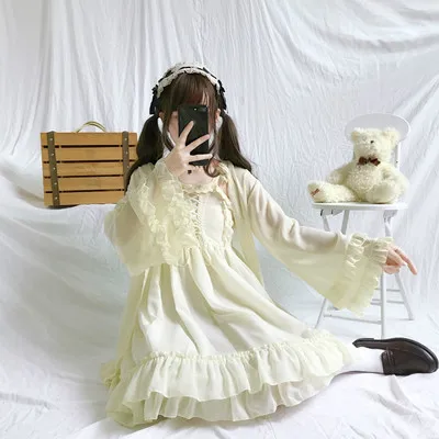Лидер продаж свободные рубашки Mori Girl с оборками солнцезащитные однотонное