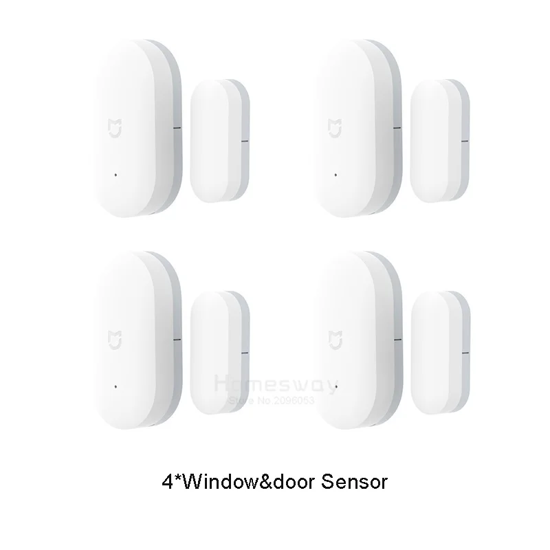 4 Window sensors Xiaomi Mijia датчик двери окна карманный размер с Xiaomi шлюз для Xiaomi Умный домашний костюм комплект аксессуаров безопасности - Цвет: 4 Window sensors