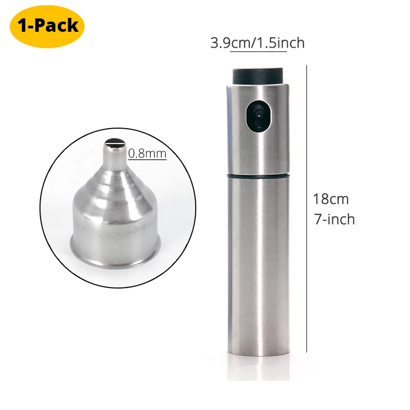 1 Stainless steel Распылитель оливкового масла для барбекю, жарки, салата, выпечки-распылители из нержавеющей стали стеклянная бутылка-пищевой спрей для приготовления пищи - Цвет: 1 Stainless steel