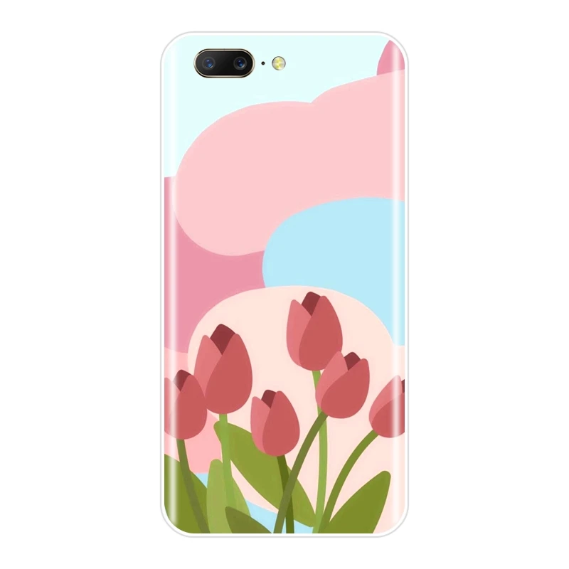 Мягкий чехол для телефона OnePlus 6 6T 5T 3T силиконовый красивый красный цветок девочка
