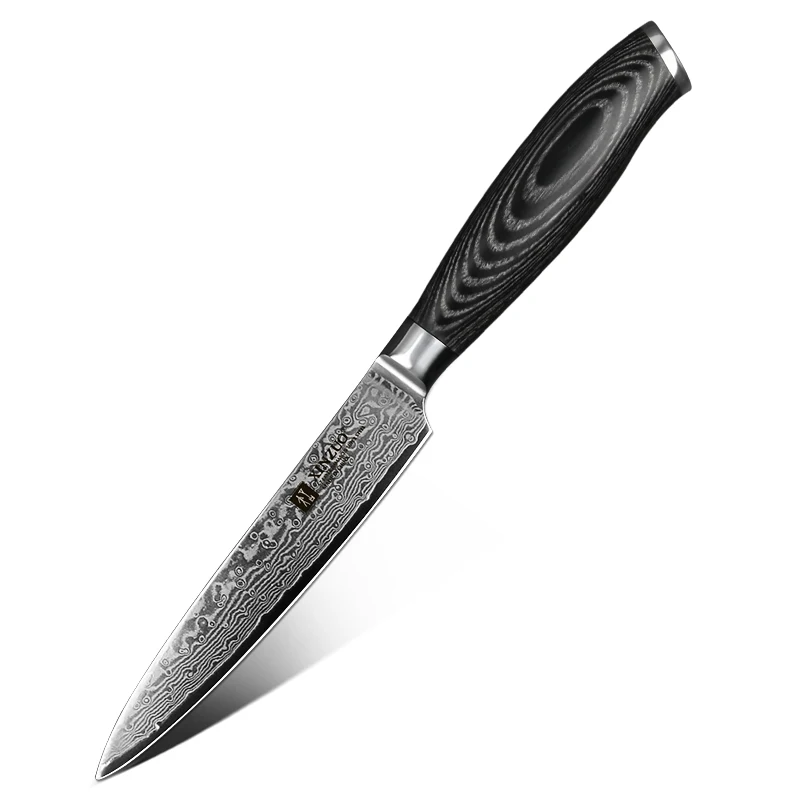 5 in Utility Knife XINZUO 8 дюймов нож шеф-повара Gyuto нож японский VG10 Дамасские кухонные ножи из нержавеющей стали нож мясника Pakka с деревянной ручкой - Цвет: 5 in Utility Knife