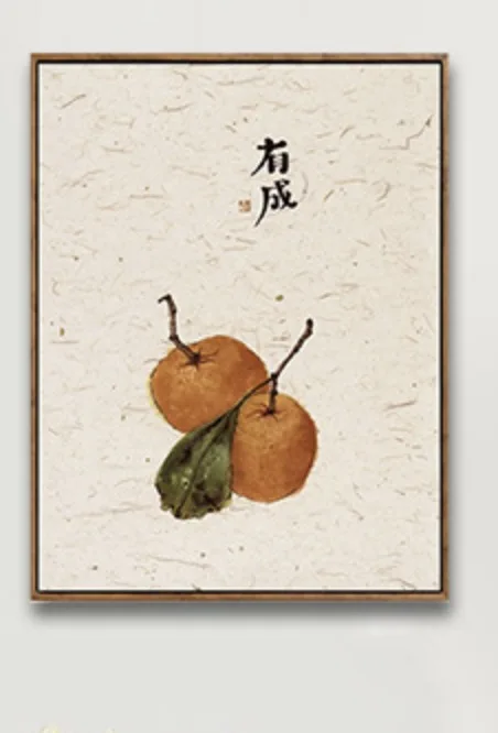 Chinese Style Lucky Food Plum Lettuce Orange Art Decorative Canvas Painting Wall Sticker Poster Home Pictures House Decor Gift | Дом и сад