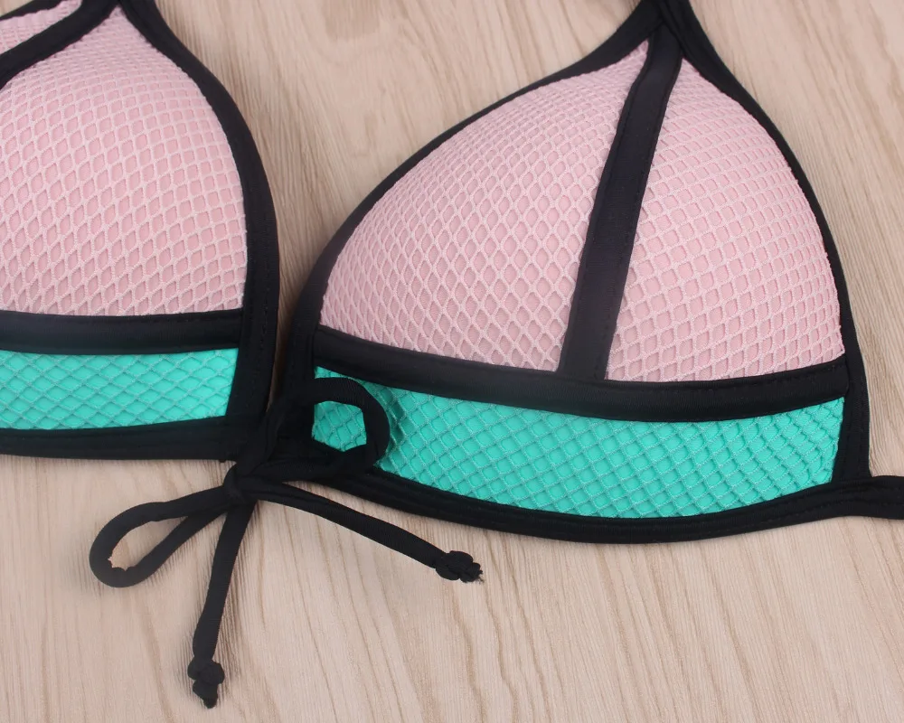 Женский купальный костюм с треугольным вырезом на шее винтажный купальник