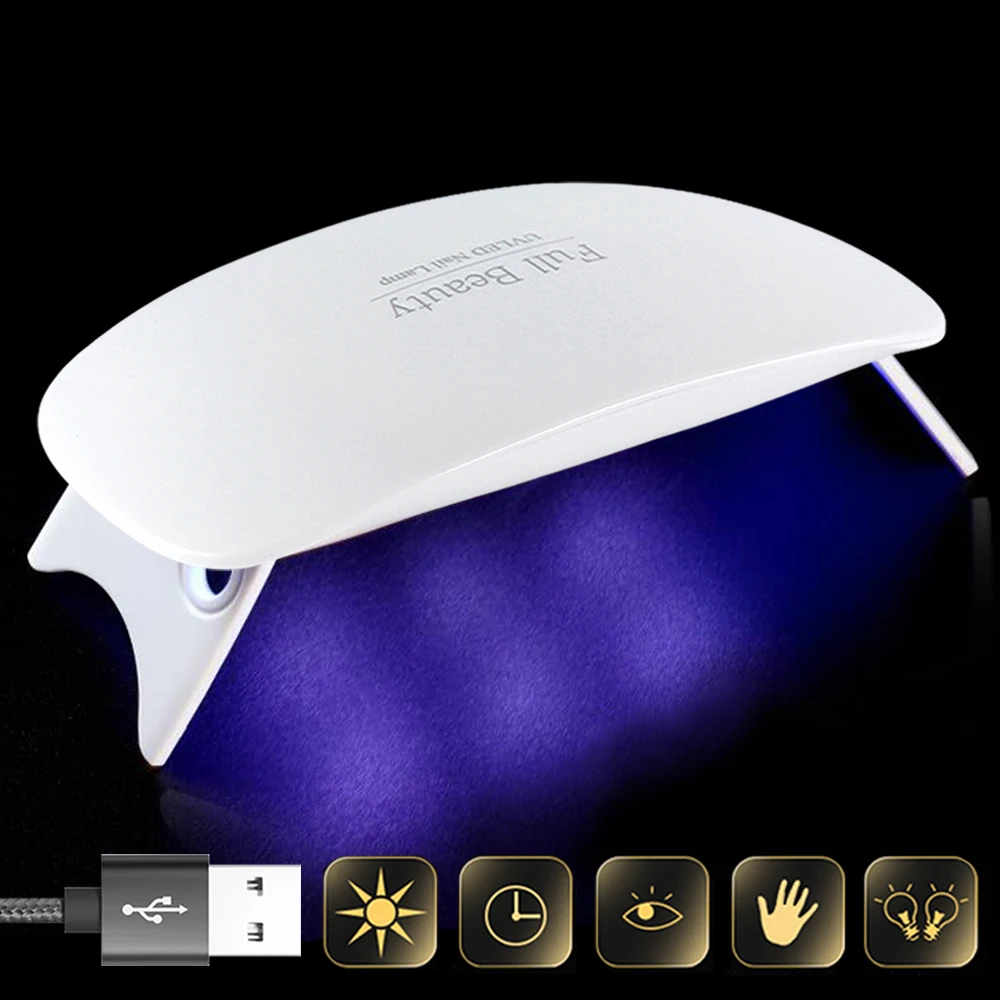 Фото УФ светодиодный светильник для ногтей Белый Мини аппарат сушки 9 - купить