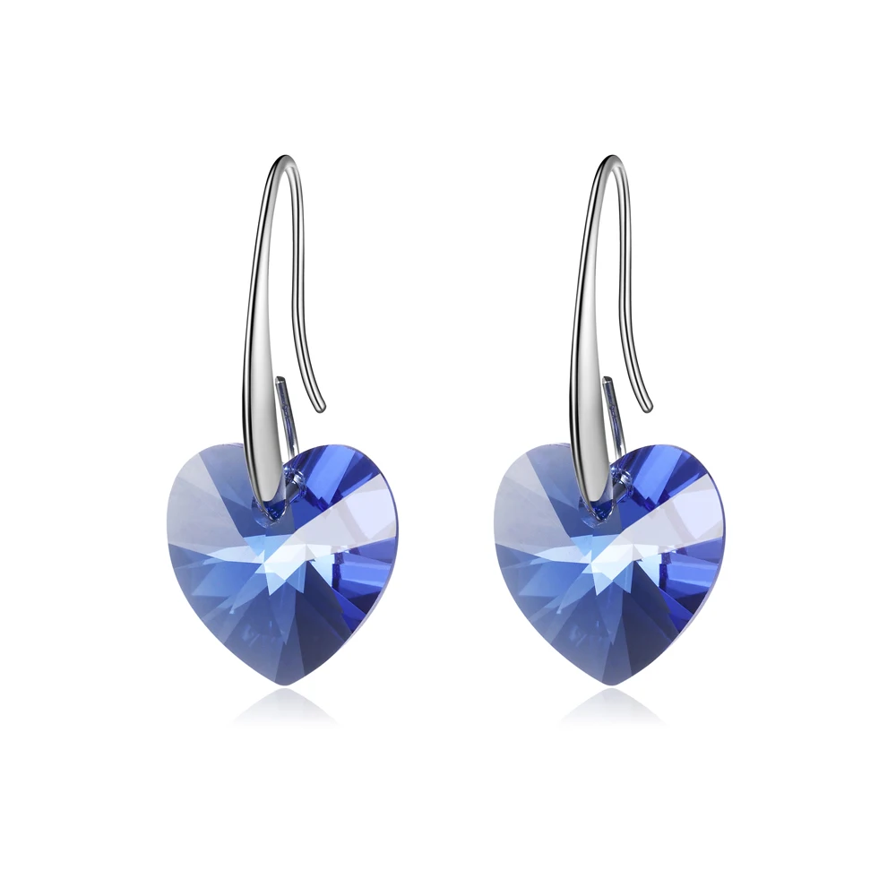 Серьги в виде сердца для женщин классические серьги с натуральными кристаллами