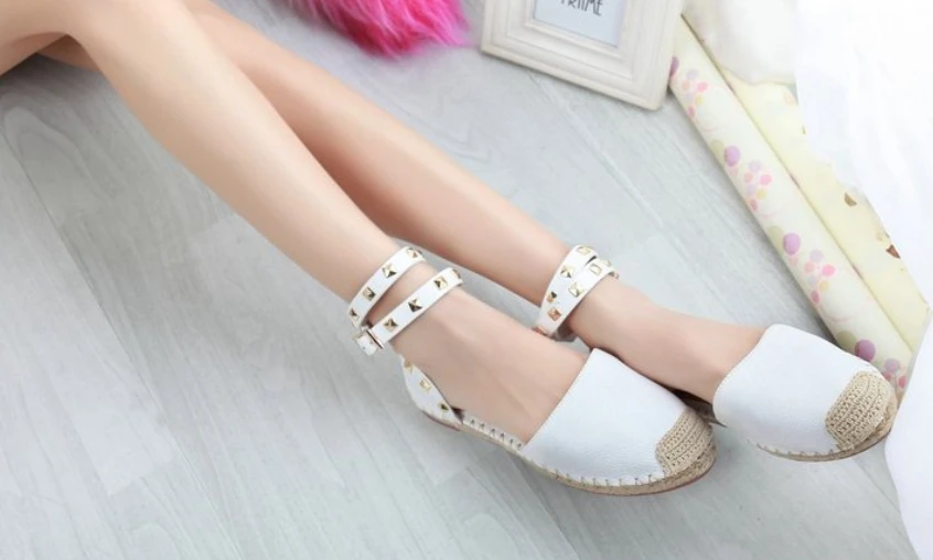 Бренд дизайнер женщины заклёпка эспадрильи обувь Разработка бренда натуральной