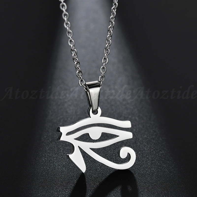 Atoztide Ancient Evil Eyes Of Horus Pendant Necklace For Women Men Egyptian Stainless Steel Chain Amulet Jewelry Gift | Украшения и