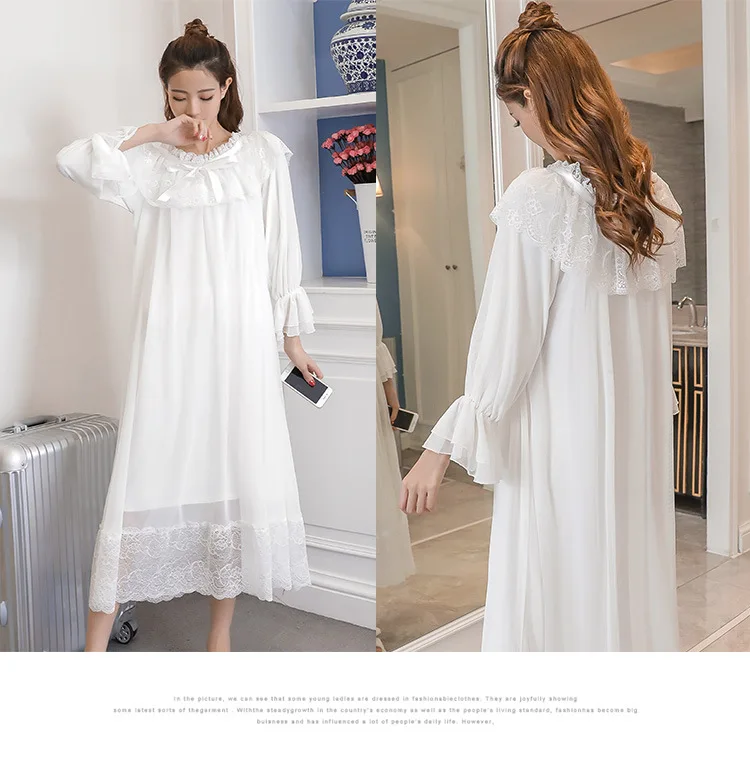 Лето 2020 Новое спальное платье белые/розовые длинные ночные рубашки для женщин