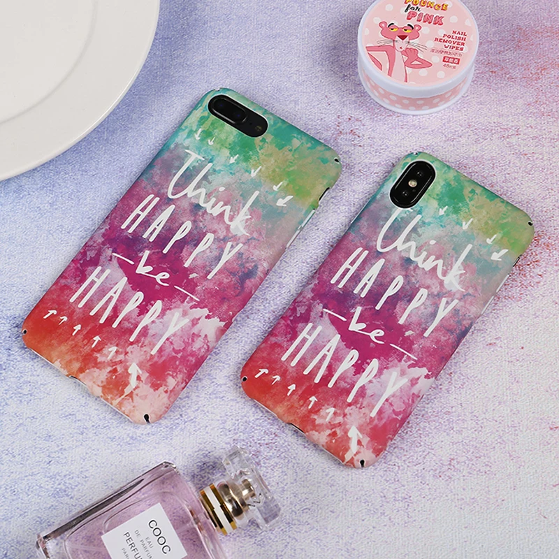 Kisstop Blue Phone Case For iPhone 6 6s White Plum blossom Painted Fundas Cover 7 8 Plus Back Capa X |