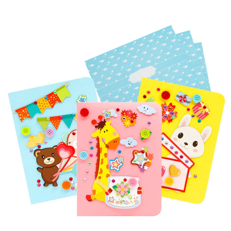 3 шт./лот сделай сам бумажные поздравительные открытки ручной работы с