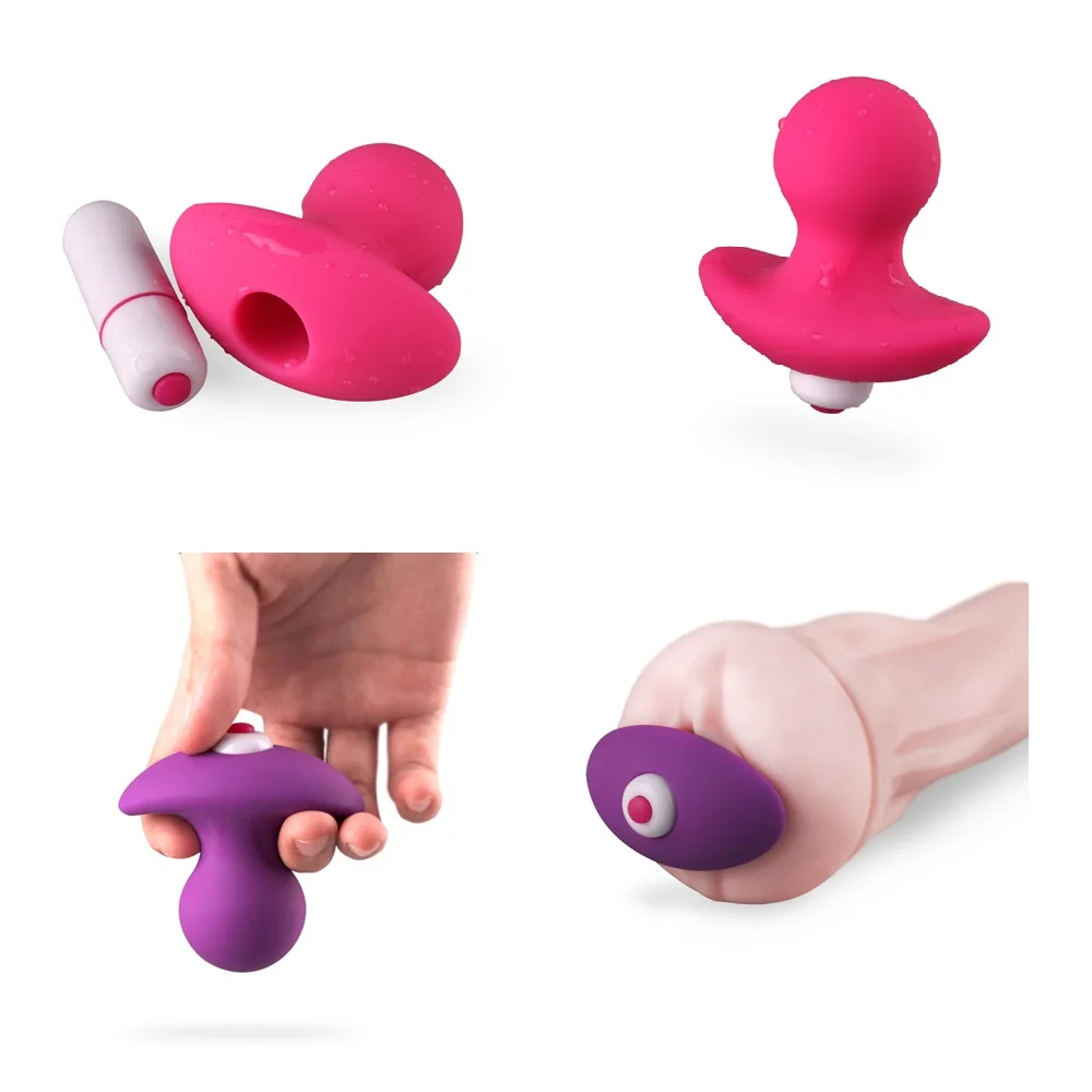 Женская силиконовая Анальная пробка розового/фиолетового цвета вибратор в виде