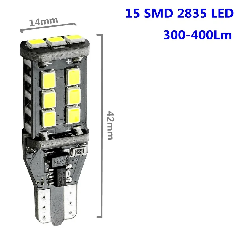 T15 912 921 W16W 1600Lm супер яркий 3030 светодиодный задний фонарь для автомобиля дополнительный тормозной светильник Canbus Авто резервный задний ксеноновый белый - Испускаемый цвет: 15 SMD 2835 LED