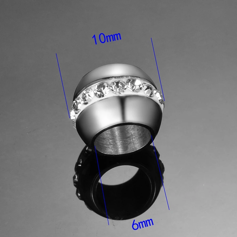 1PC 7.5x10mm Stainless Steel Rhinestone Beads For Jewelry Findings Making DIY Accessories Hole 6mm Bracelets | Украшения и