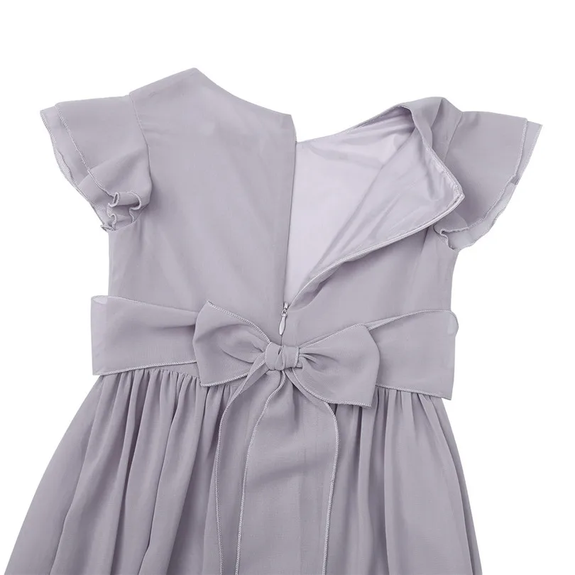 iEFiEL Kids Flower Girls Bridesmaid Wedding Bridal Dress Girl Elegant Events Party Prom Tulle Tutu Chiffon Bow | Детская одежда и