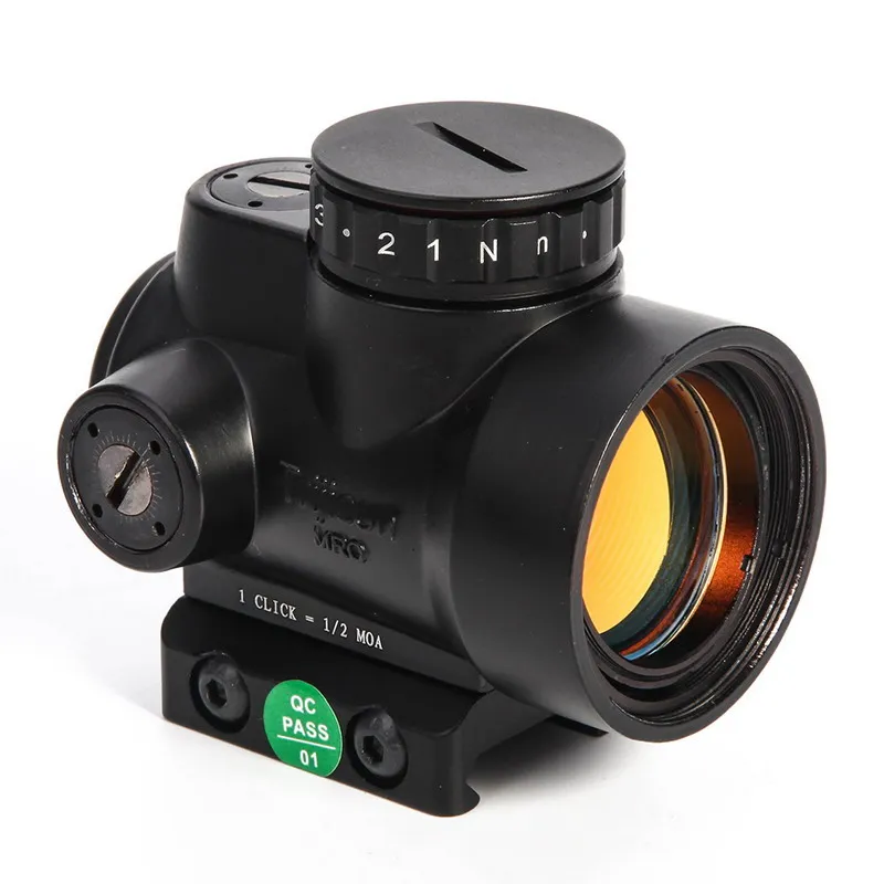 Black Компактный красный точечный прицел MRO 1X25 рефлекс охотничий прицел голографический прицел с высоким креплением подходит для Пикатинни Открытый страйкбол оптический прицел - Цвет: Black