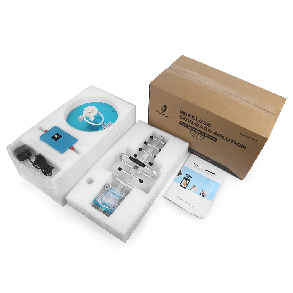 

ALC CDMA 850 DCS 1800 mhz Dual Band Repeater GSM 2G 3G 4G LTE Phone Amplifier 70dB Cellular Mobile Booster +Yagi/Ceiling Antenna