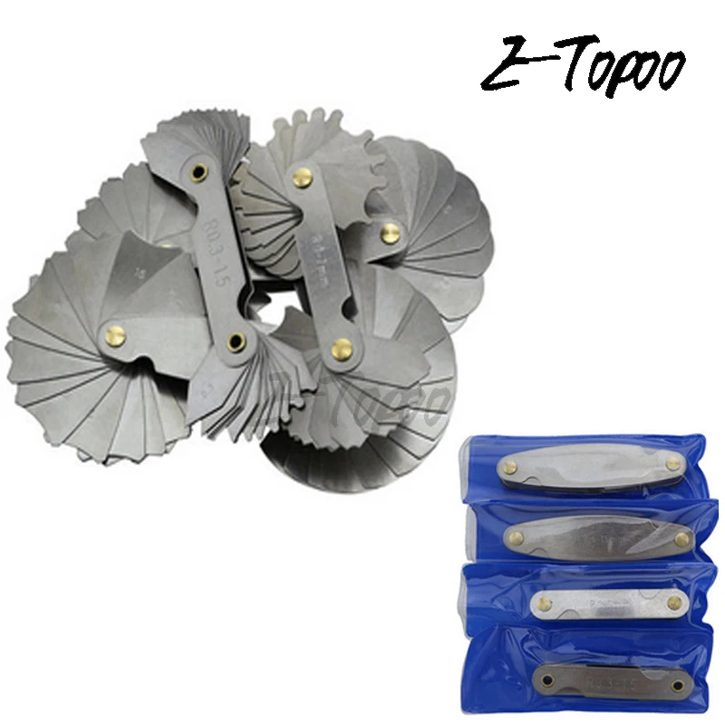 4 шт. радиус набор датчиков R0.3-1.5/R1-7mm/R7.5-15 мм/R15.5-25 мм измерительные приборы из