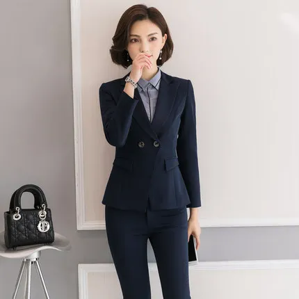 Высококачественный деловой костюм из 2 предметов женское Новое модное офисное