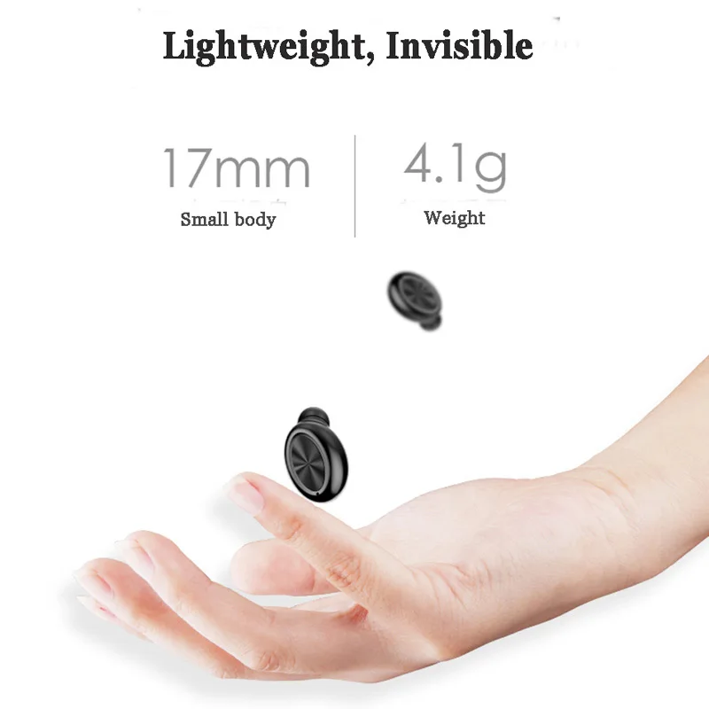 New Bluetooth EarphoneS Wireless Mini Headset with Microphone Music Bass Earpiece for Phone iphone | Электроника