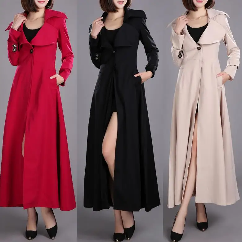 Весенне-осенние Брендовые повседневные женские длинные пальто для женщин