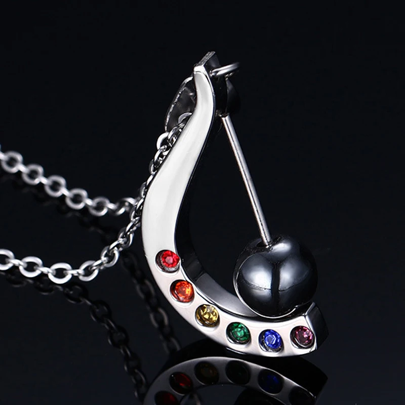 Ожерелье трансгендер мужская и женская Гарпа черные камни гей-гордость подвеска