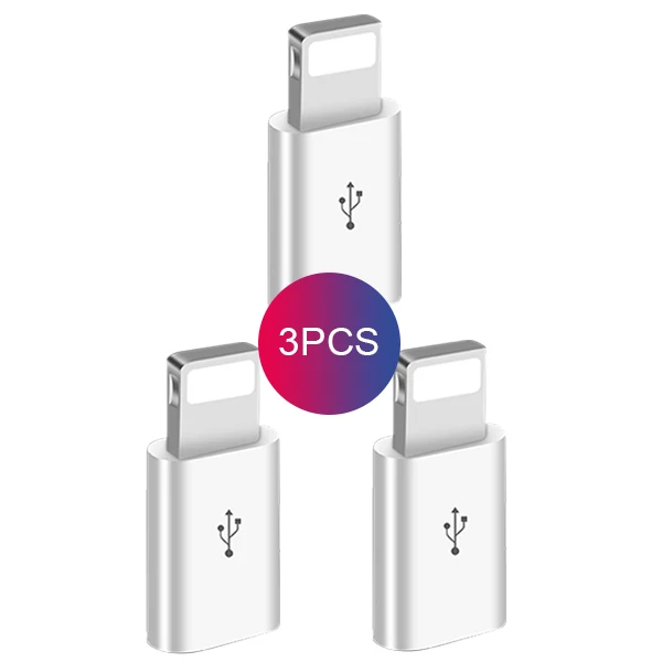 ACCEZZ Мини OTG освещение к Micro USB адаптер для Apple для iPhone XS MAX XR X 7 8 6S 6 Plus Синхронизация данных зарядный кабель Разъем - Цвет: 3PC White