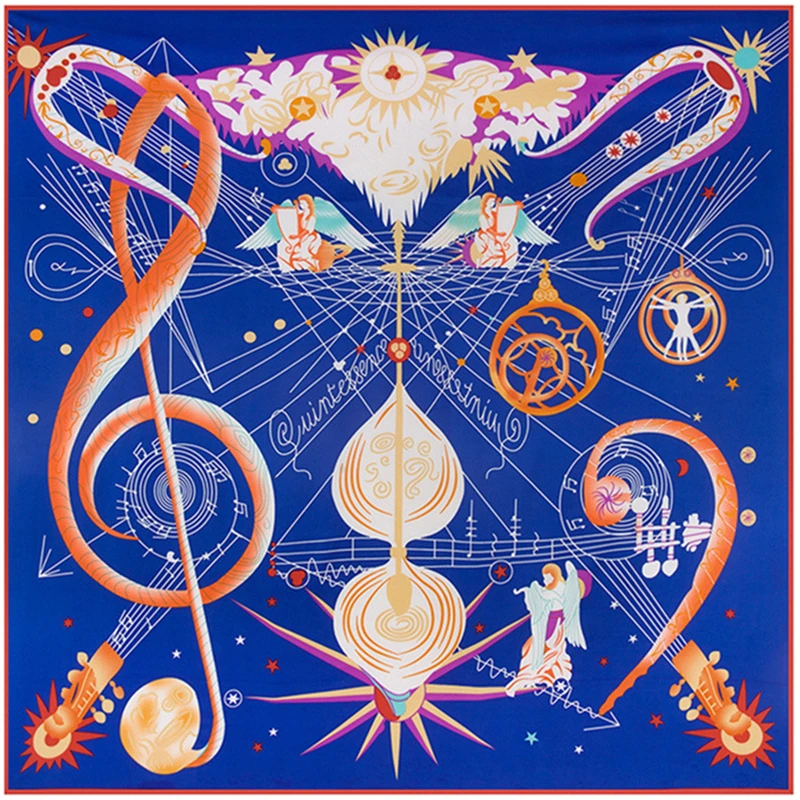 Шарф женский Квадратный из 100% шелка|square bandana|printed stolebrand silk scarf |