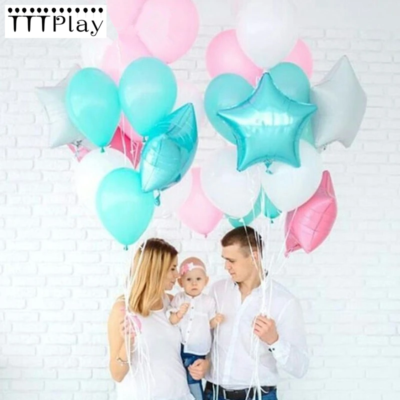 13 шт./лот Тиффани белые розовые латексные шары 18 дюймов Звездные фольгированные