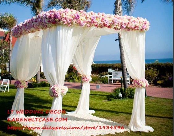 

adjustable 3*3*3m square double tube crossbar of wedding piping frame , pipe and drape wedding arch, chuppah, backdrop stand