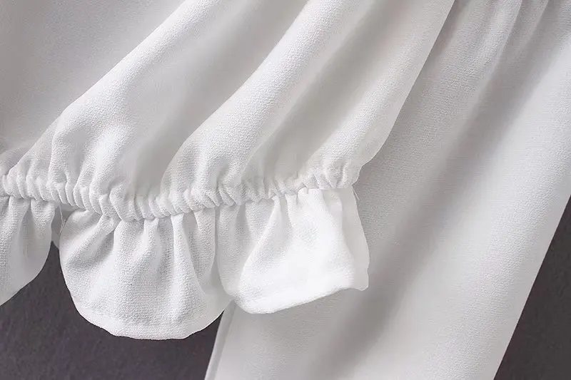 2018 г. пикантные женские без бретелек с плеча оборками Длинные рукава Короткие