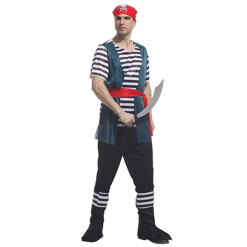

Jack Sparrow Pirate Costume Adult Cosplay Fancy Dress Carnival captain pirates caribbean Halloween Cosplay Costume For Men M