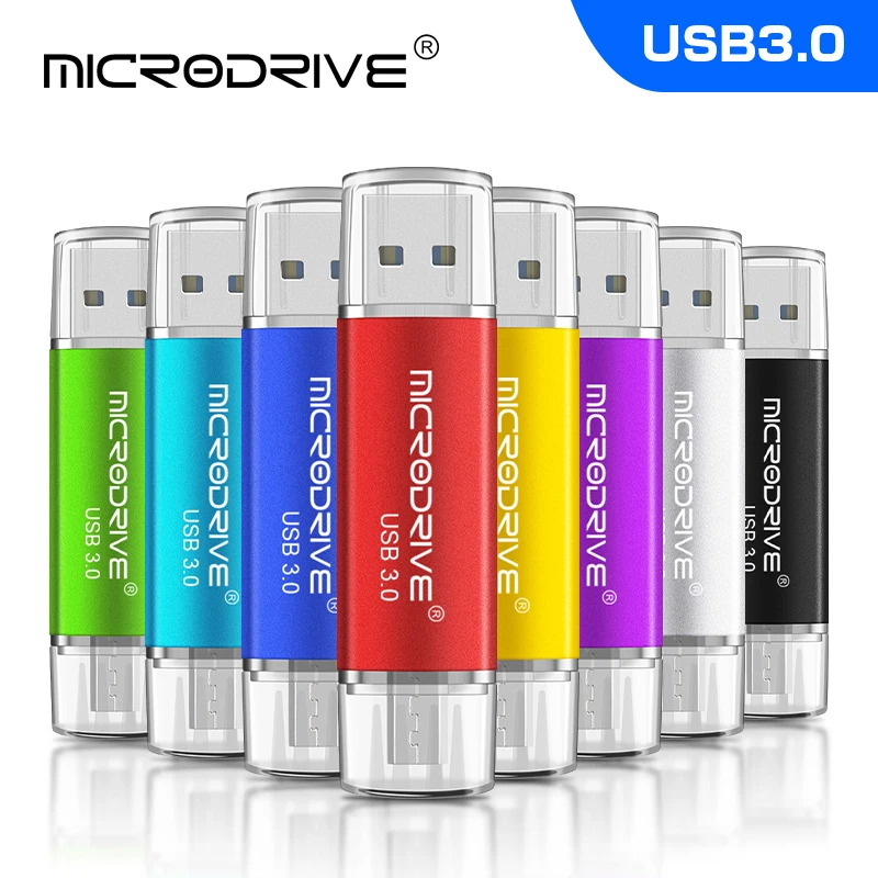 Высокоскоростной флеш-накопитель USB 3,0, 128 ГБ, 64 ГБ, 32 ГБ, 16 ГБ, OTG, USB флеш-накопитель, usb флешка, металлическая ручка-накопитель для смартфонов на Android, cle usb
