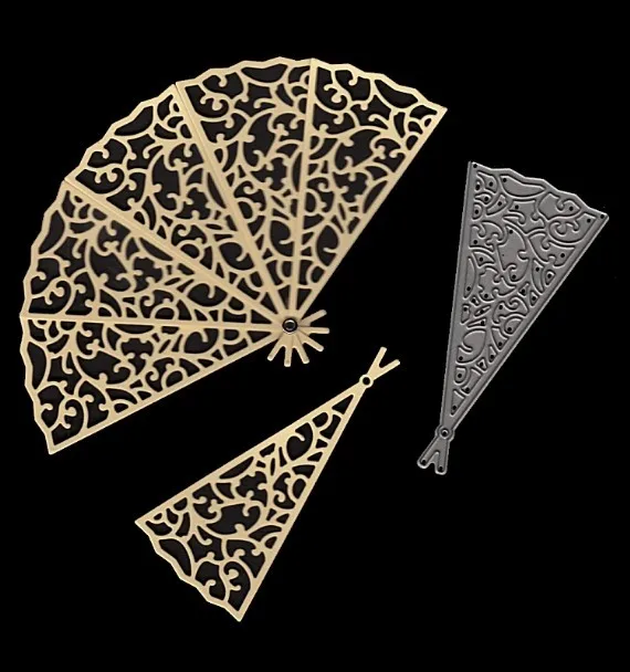 Азиатский старинный веер трафарет для резки металла DIY скрапбукинга