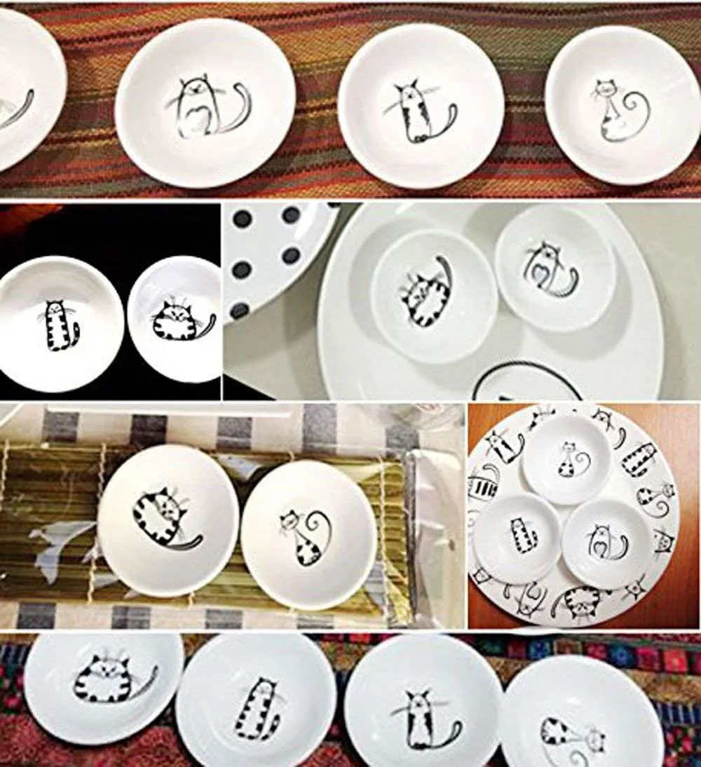 Кота чайные сервизы 6 шт. керамическое блюдо ювелирные изделия кольцо ящик для