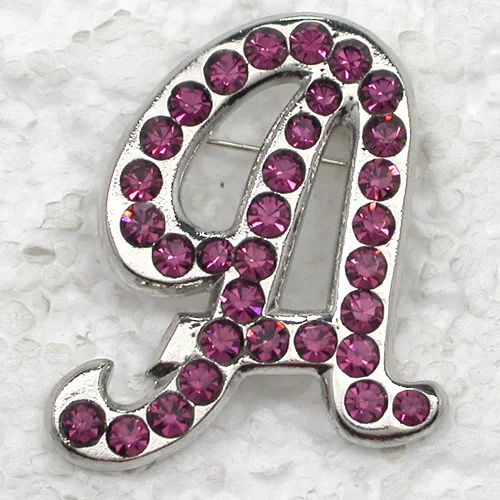 

Purple Rhinestone Letter A Pin brooches C2020 D