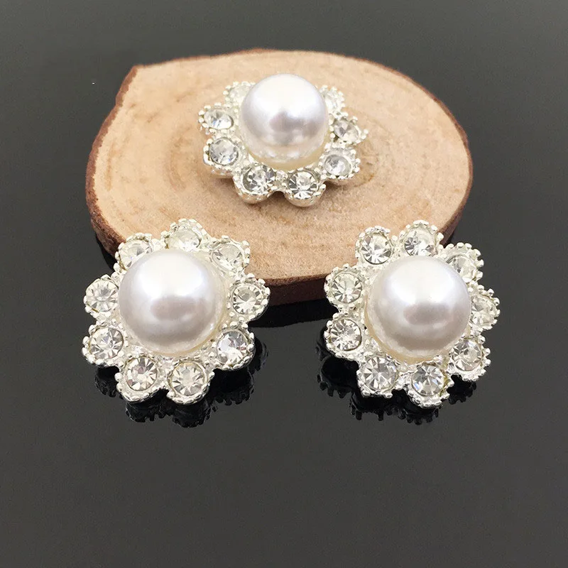 50 шт. цветок горный хрусталь кнопки Bling Flatback кристаллический жемчуг декоративные