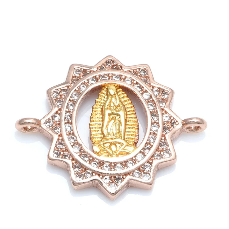 rose gold Shell Cross DIY Ювелирные изделия религиозной тематики результаты изготовления шармов медные соединения аксессуары для женщин ручной работы Рождественский браслет подарок - Цвет: rose gold